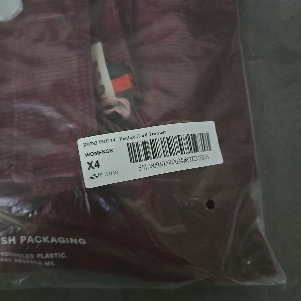 BAGGED BODEN PIMLICO CORD TROUSERS – WOMEN'S CORDUROY, UK 4