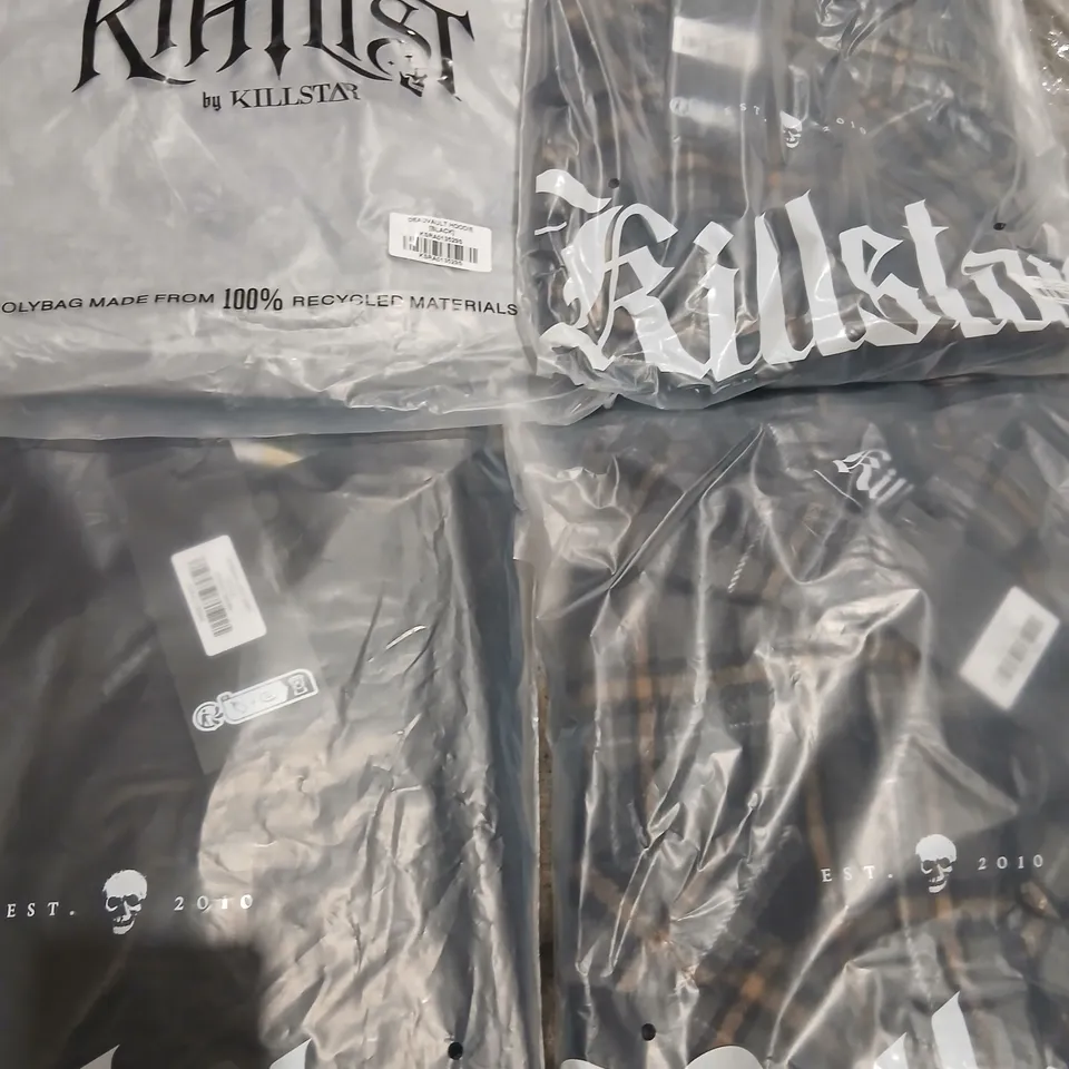 APPROXIMATELY 20 BRAND NEW KILLSTAR CLOTHING PRODUCTS TO INCLUDE; BURNING LIGHT SHIRT AND DEADVAULT HOODIE