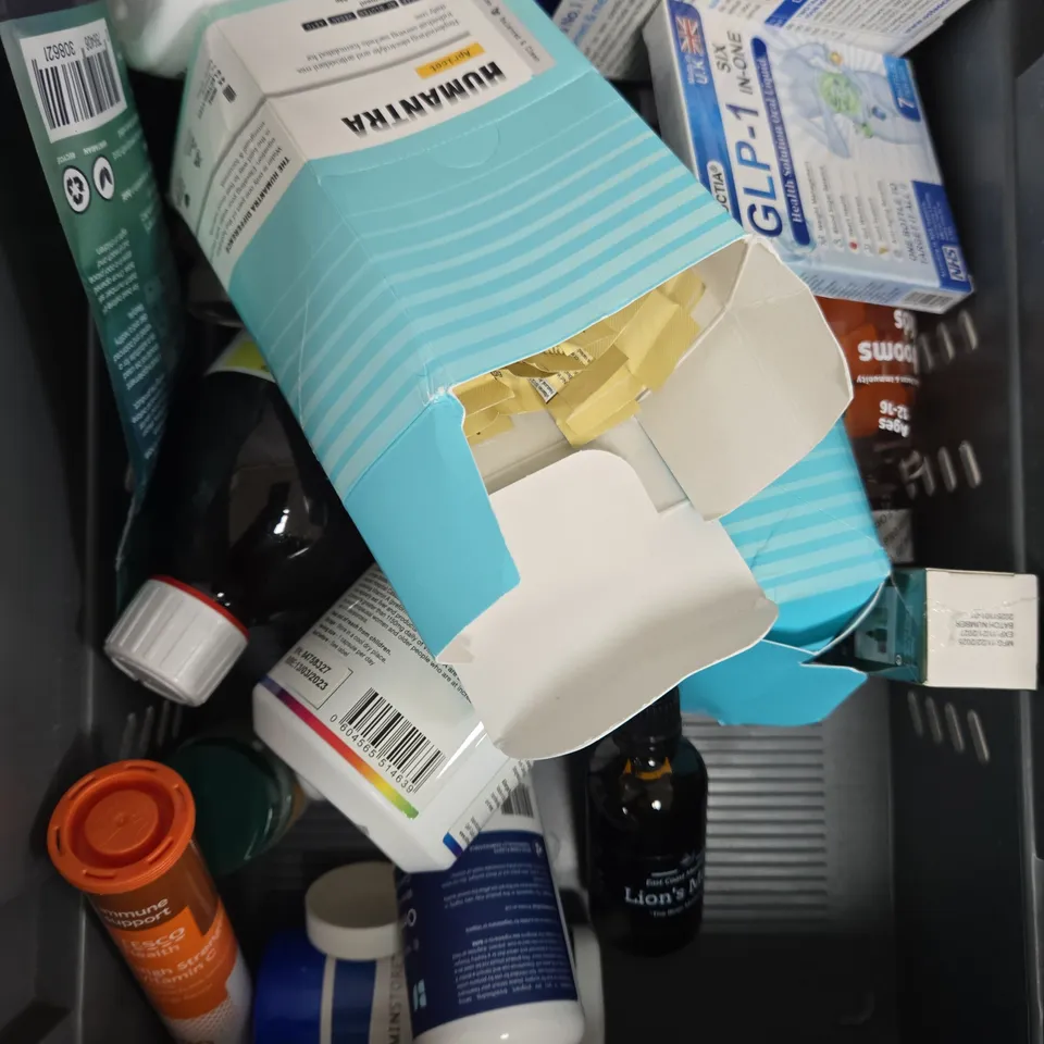 APPROXIMATELY 15 ASSORTED VITAMIN/HEALTH AID PRODUCTS TO INCLUDE GLP-1, OMEGA 3, COD LIVER OIL ETC 