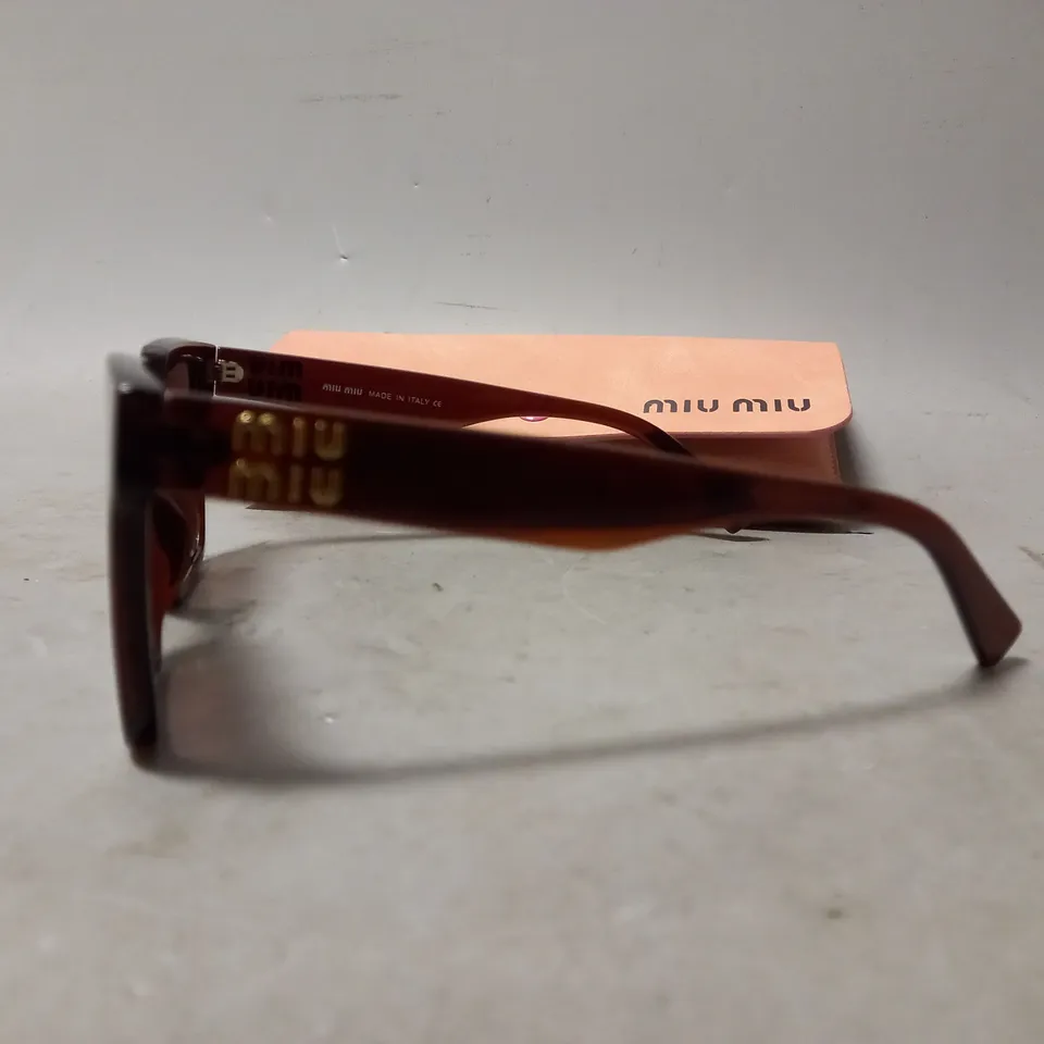 BOXED MIU MIU SQUARE BROWN SUNGLASSES 