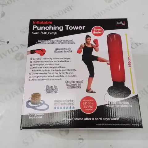 BRAND NEW INFLATABLE PUNCHING TOWER AND FOOT PUMP 