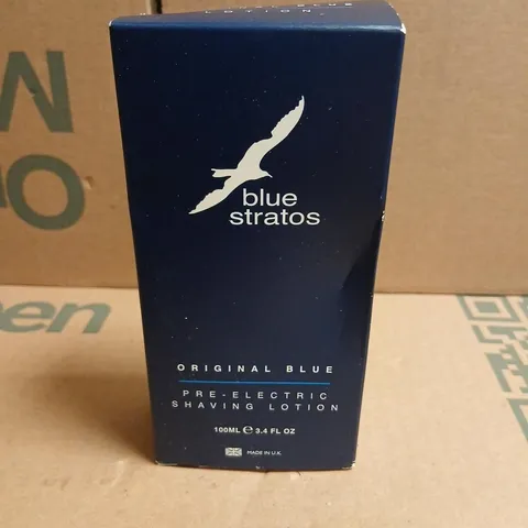 BOXED BLUE STRATOS ORIGINAL BLUE RE-ELECTRIC SHAVING LOTION 100ML