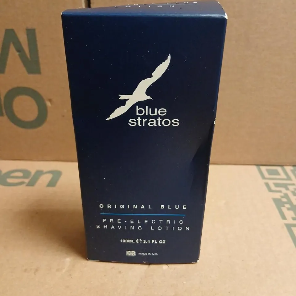 BOXED BLUE STRATOS ORIGINAL BLUE RE-ELECTRIC SHAVING LOTION 100ML