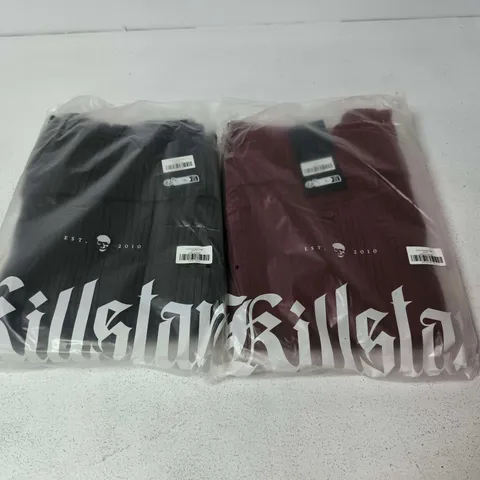 LOT OF APPROXIMATELY 18 BRAND NEW KILLSTAR DUSK EMPRESS DRESSES IN RED & GREY - VARIOUS SIZES