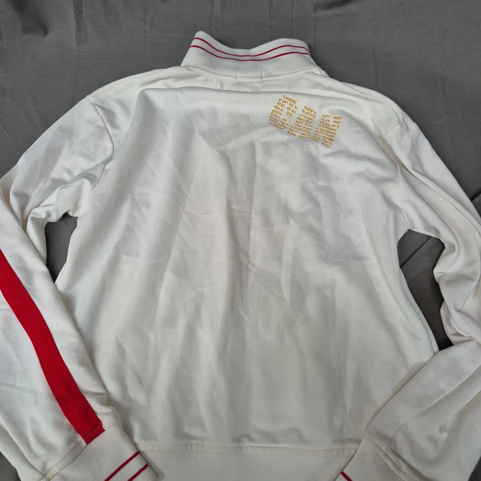 KAPPA CANADA ZIP JACKET IN WHITE/RED - LARGE