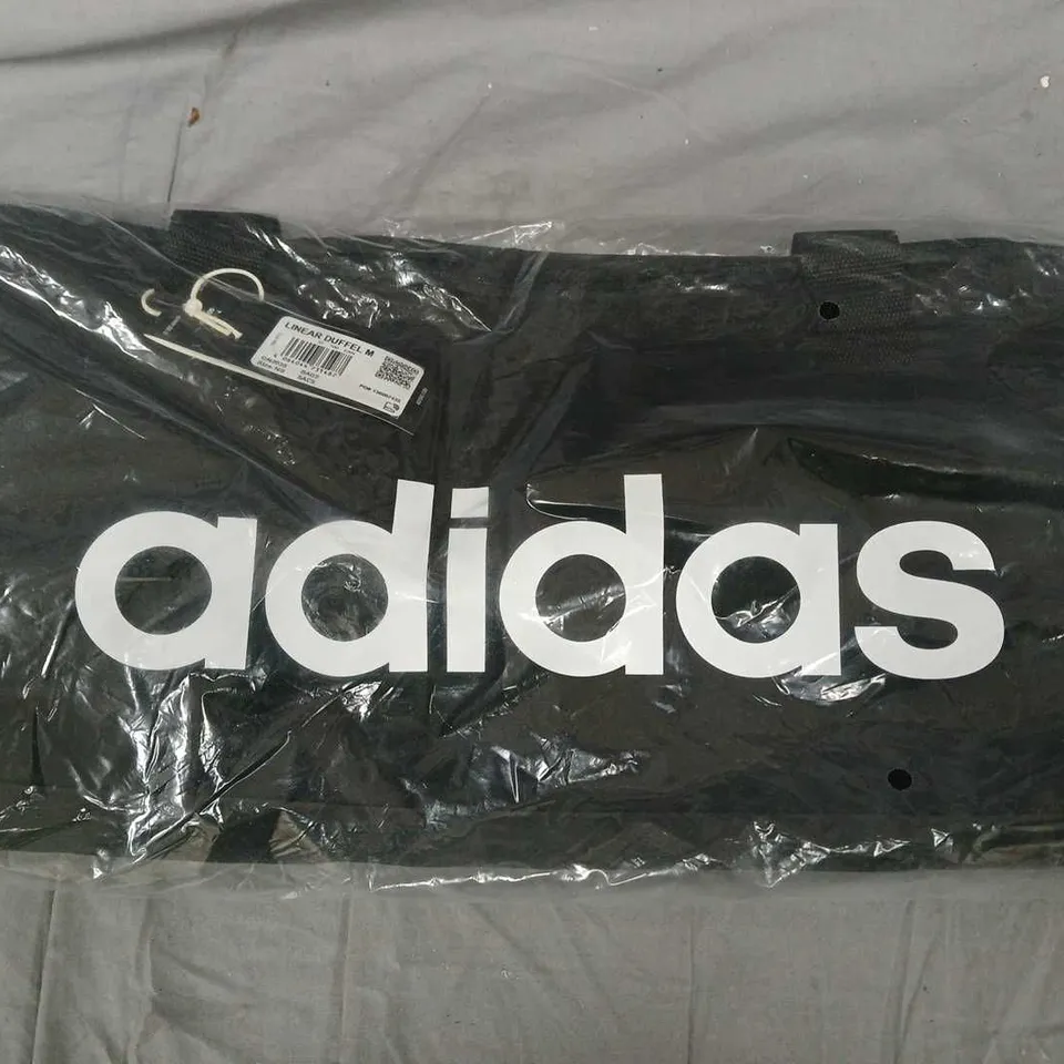 ADIDAS BLACK DUFFEL BAG WITH WHITE LOGO