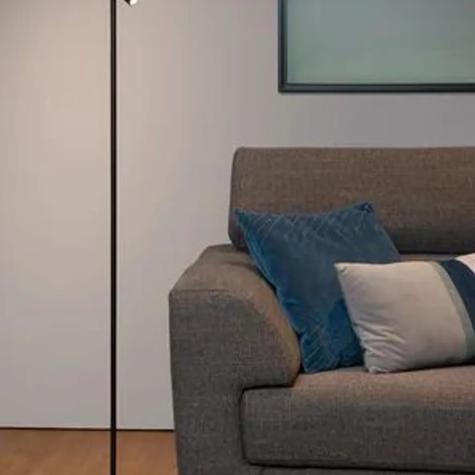 BOXED PHILON 140CM BLACK LED READING FLOOR LAMP (1 BOX)