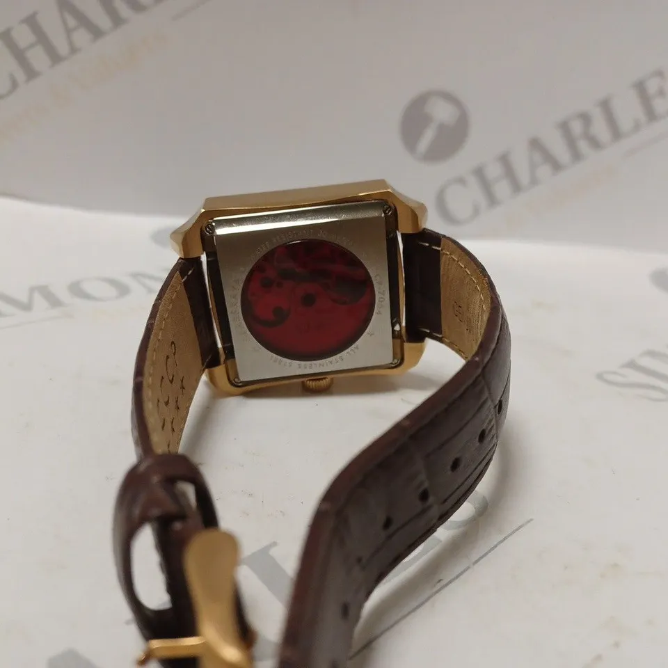 CCCP AUTOMATIC BROWN LEATHER STRAP WRISTWATCH 