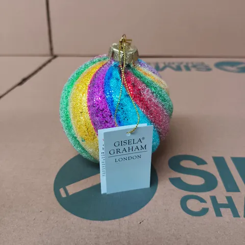APPROXIMATELY 48 GISELA GRAHAM RAINBOW SWIRL BAUBLES