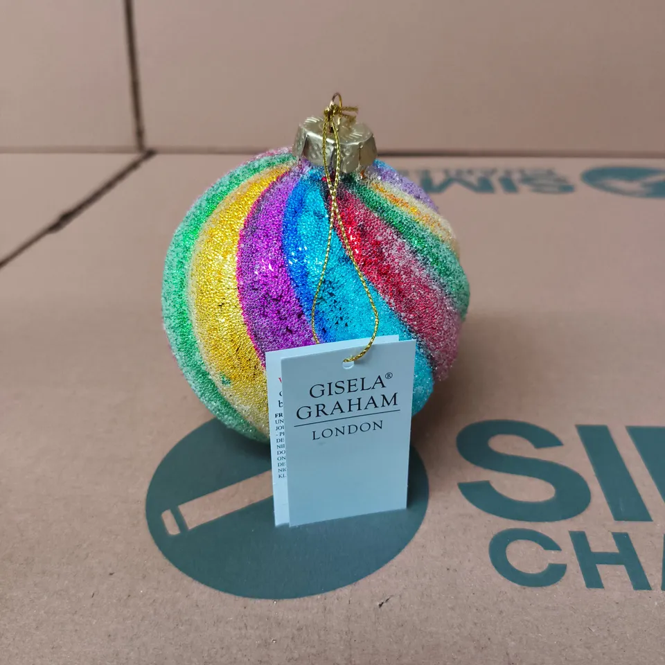 APPROXIMATELY 48 GISELA GRAHAM RAINBOW SWIRL BAUBLES