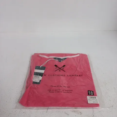 CREW CLOTHING COMPANY PERFECT V NECK SLUB T SHIRT RAPROSE SIZE 18