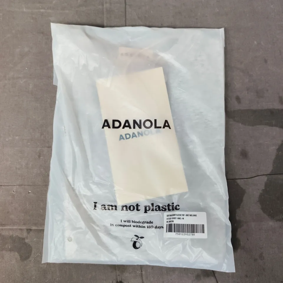 ADANOLA COTTON SHORT SLEEVE TOP IN GREY SIZE MEDIUM