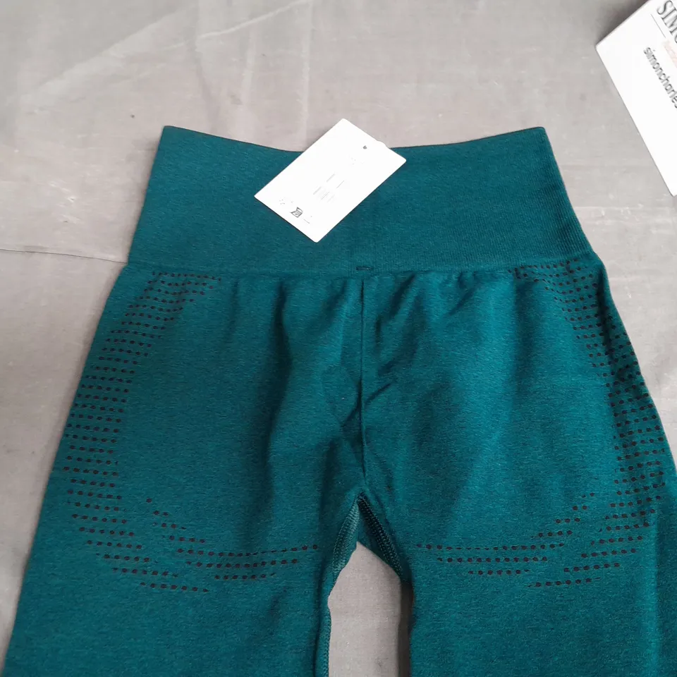 GYMSHARK VITAL SEAMLESS 2.0 LEGGINGS IN DEEP TEAL MARL - XS
