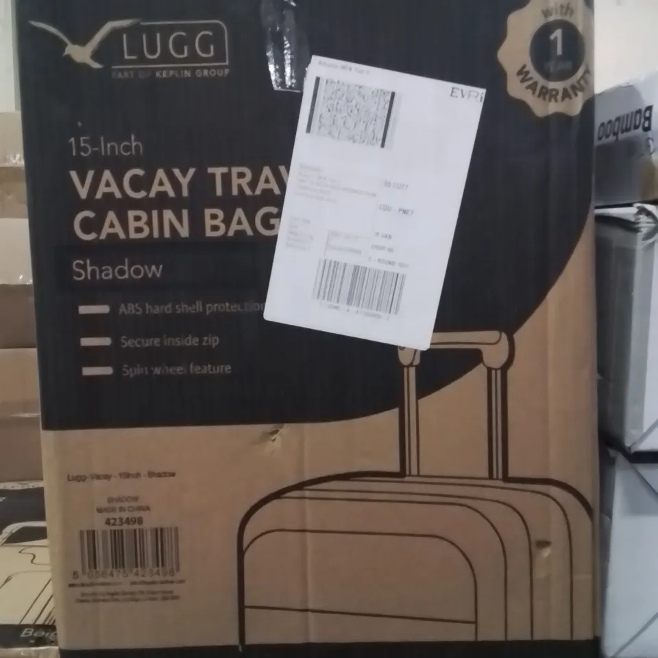 BOXED LUGG 15INCH VACAY TRAVEL CABIN BAG SHADOW