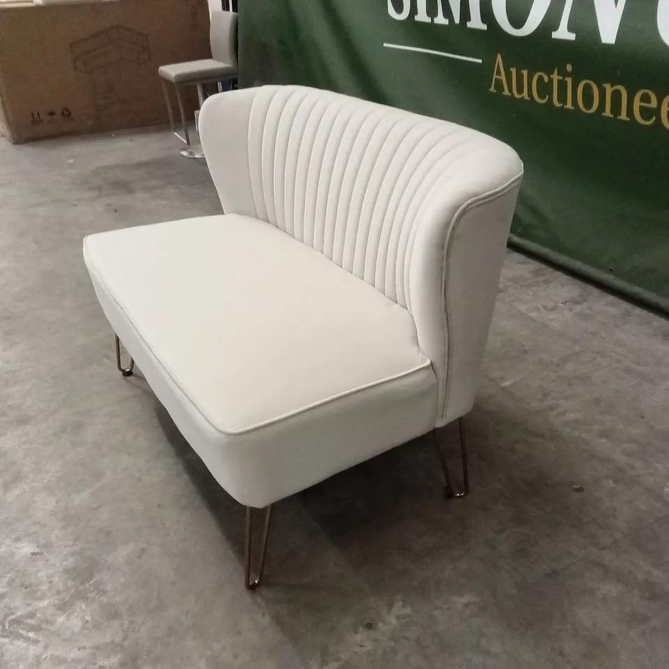 NOEMI 2 SEATER VELVET SOFA - IVORY