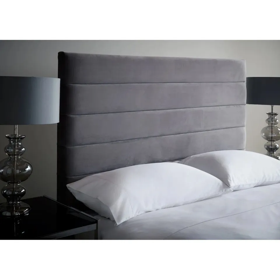 BOXED ALIVIA UPHOLSTERED HEADBOARD - GREY (1 BOX)