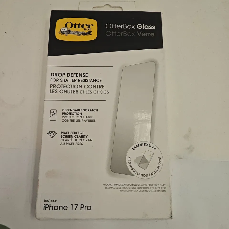 OTTERBOX GLASS SCREEN PROTECTOR FOR IPHONE 17 PRO – BOXED