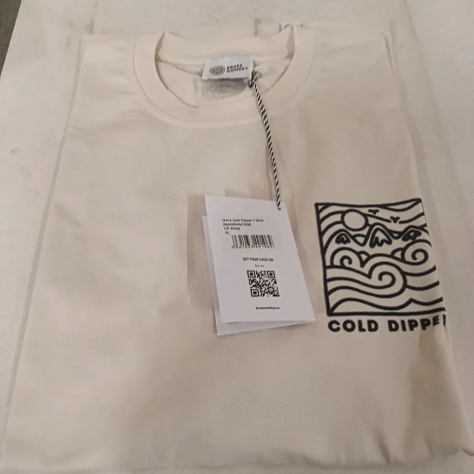 BOX OF BRASS MONKEY T-SHIRTS - OFF WHITE SIZE XL APPROXIMATELY 12
