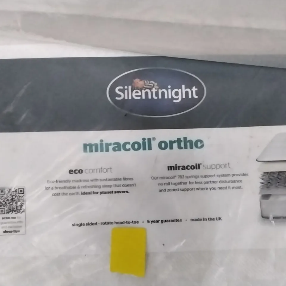 QUALITY BAGGED SILENTNIGHT MIRACOIL ORTHO 4'6" MATTRESS