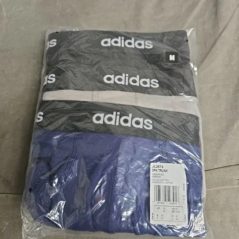 ADIDAS MEN'S 3-PACK TRUNK UNDERWEAR - SIZE UK M - 