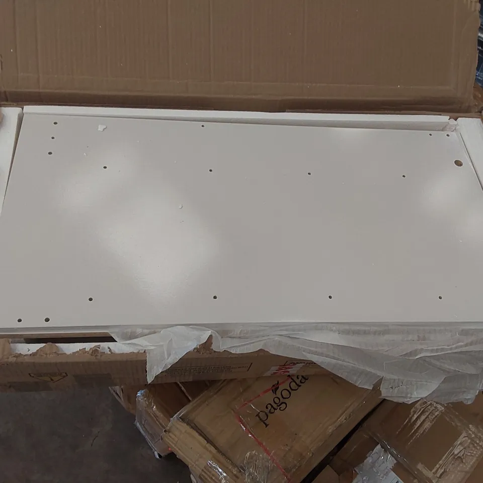 BOXED DESIGNER WOODEN DRESSING TABLE - WHITE, NO MIRROR/STOOL (1 BOX)