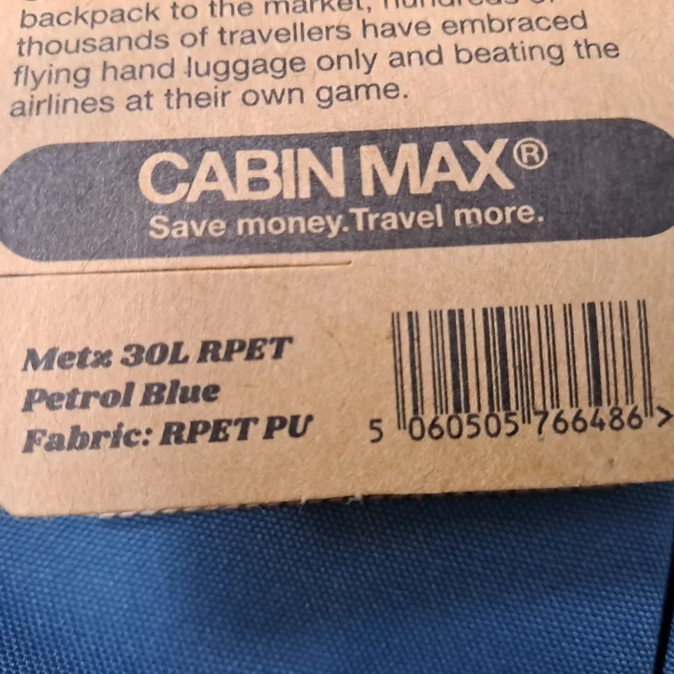 CABIN MAX METZ 30L RPET BACKPACK – PETROL BLUE