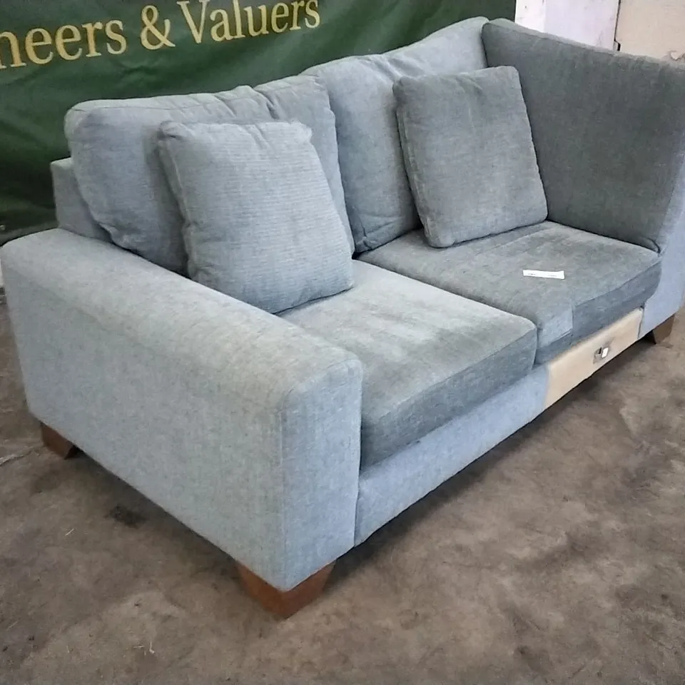 QUALITY BRITISH DESIGNER JADE GREEN FABRIC CORNER SOFA SECTION