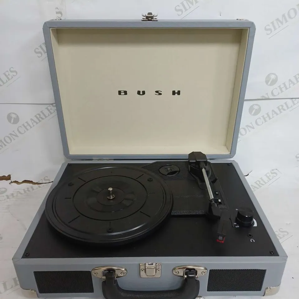 BUSH LIGHT GREY PORTABLE TURNTABLE KTS-601