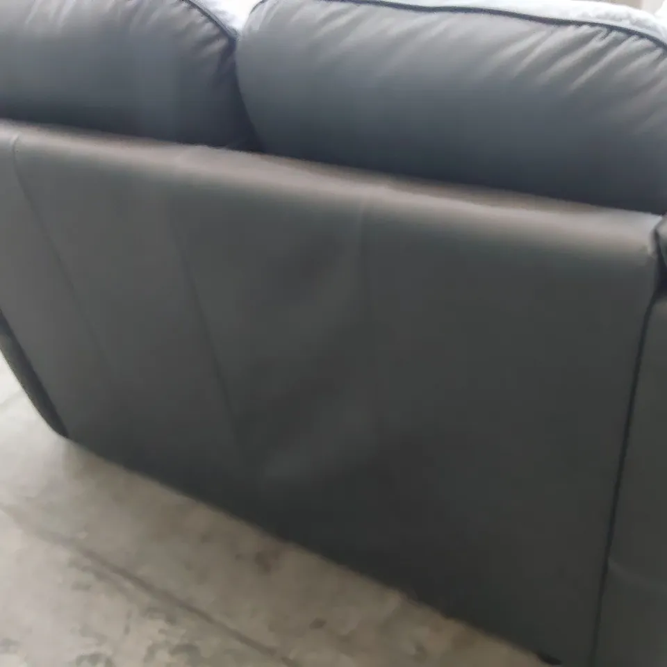 QUALITY BRITISH DESIGNER G PLAN JACKSON TWO SEATER SOFA CAMBRIDGE PETROL BLUE LEATHER