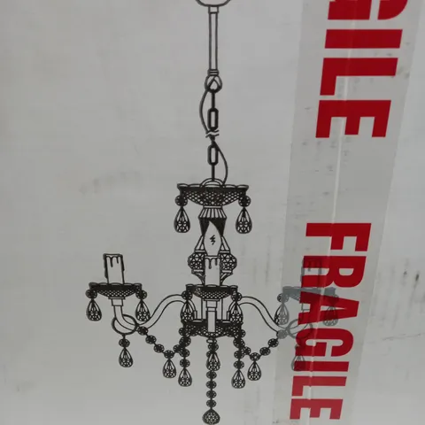 BOXED FEBLAND HENLEY 5-LIGHT CHANDELIER IN CLEAR