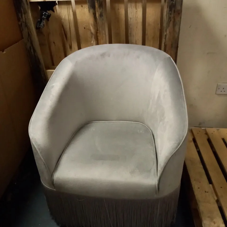  JULIEN MACDONALD GREY VELVET SIDE CHAIR 