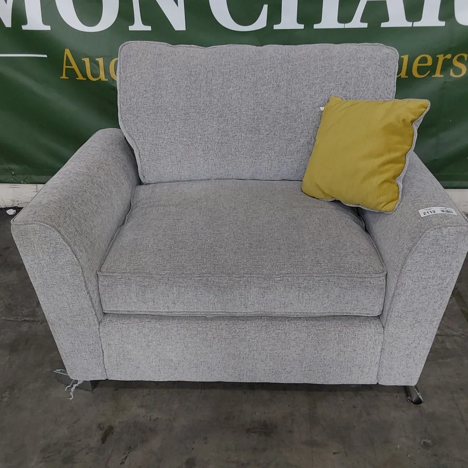 DESIGNER EASY CHAIR GREY FABRIC 