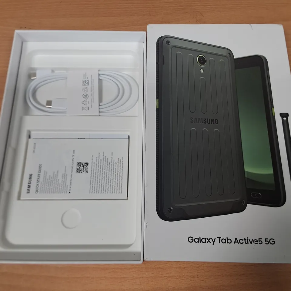BOXED SAMSUNG GALAXY TAB ACTIVE5 5G 256GB WITH CASE IN GREEN - SM-X306B