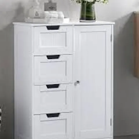 BOXED VIDA BATH PRIANO 4 DRAWER FREESTANDING UNIT - WHITE (1 BOX)