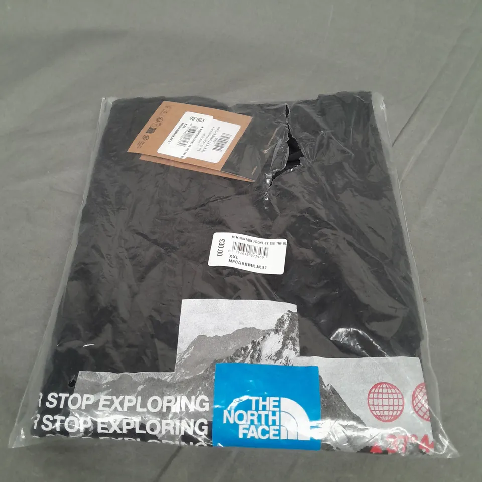 BAGGED THE NORTH FACE MOUNTAIN FRONT TEE IN BLACK SIZE XXL