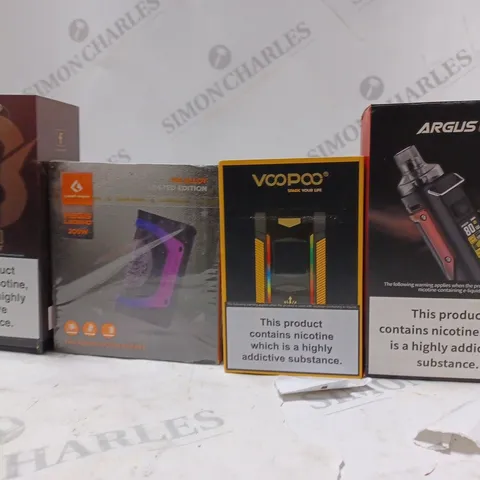 APPROXIMATELY 20 BOXED E-CIGARETTES TO INCLUDE VOOPOO DRAG 3 , GEEK VAPE MG ALLOY , ARGUS PRO , ETC