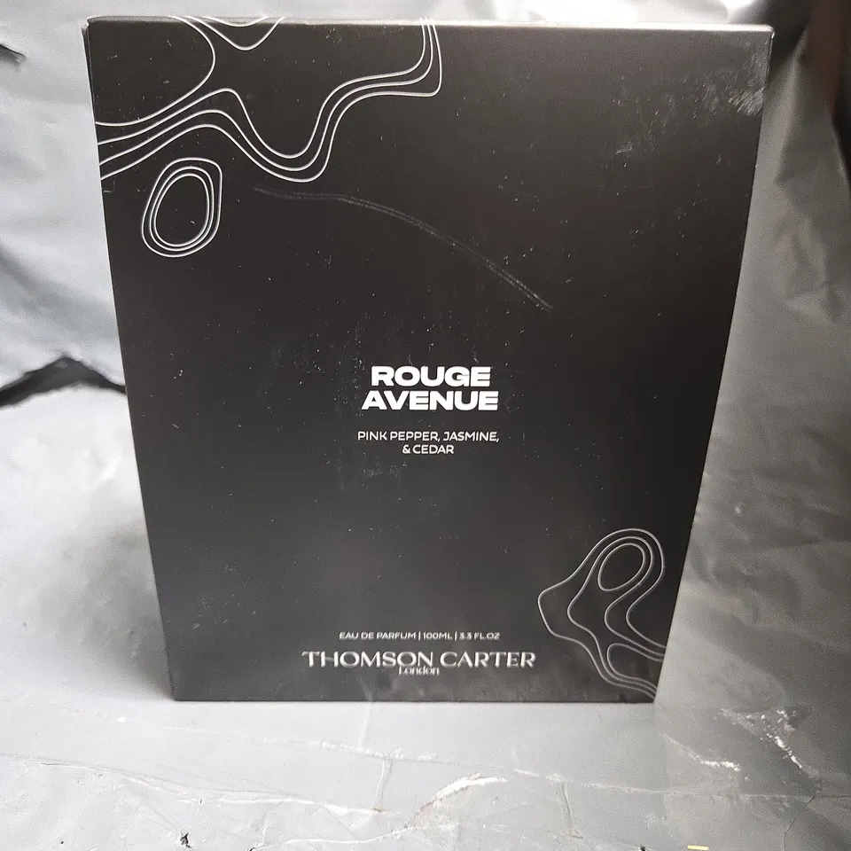 BOXED THOMSON CARTER LONDON ROUGE AVENUE PINK PEPPER, JASMINE AND CEDAR EAU DE PARFUM 100ML