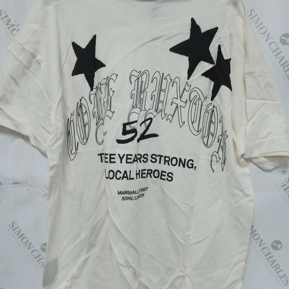 COLE BUXTON ANNIVERSARY T-SHIRT IN VINTAGE WHITE - MEDIUM