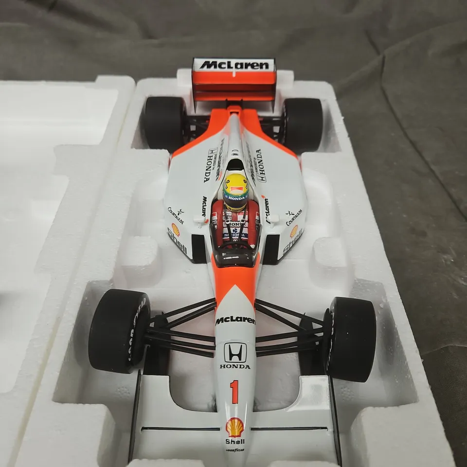 MCLAREN HONDA MP4/7 1:18 SCALE DIE-CAST MODEL CAR (AYRTON SENNA) – BOXED