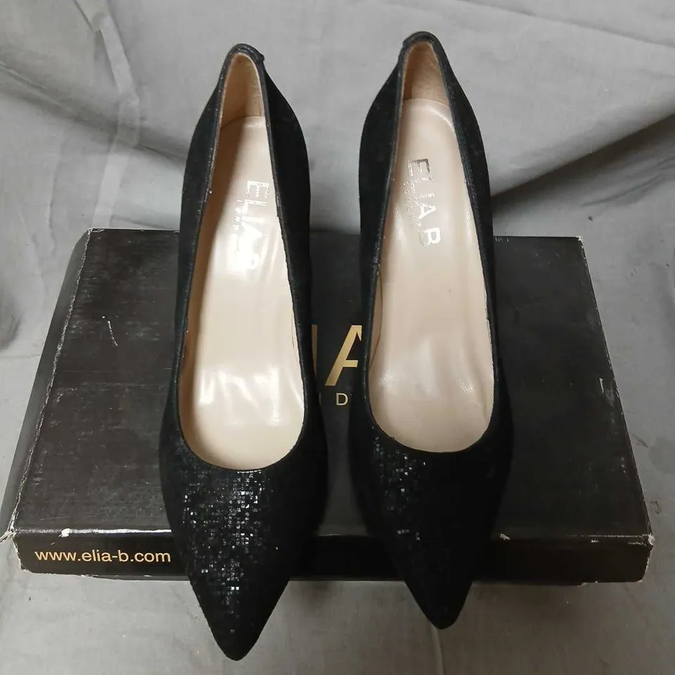 ELIA.B LONDON DANNI HIGH HEELS – BLACK GLITTER, UK 3.5 (EU 36)