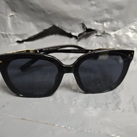 CÉLINE SUNGLASSES – BLACK WITH GOLD-TONE ARMS, MADE IN ITALY (MODEL 58015)