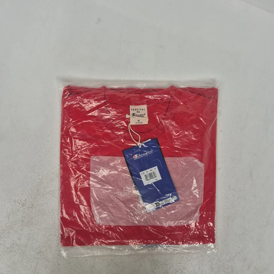 BAGGED CHAMPION X PERCIVAL T-SHIRT IN RED SIZE XL