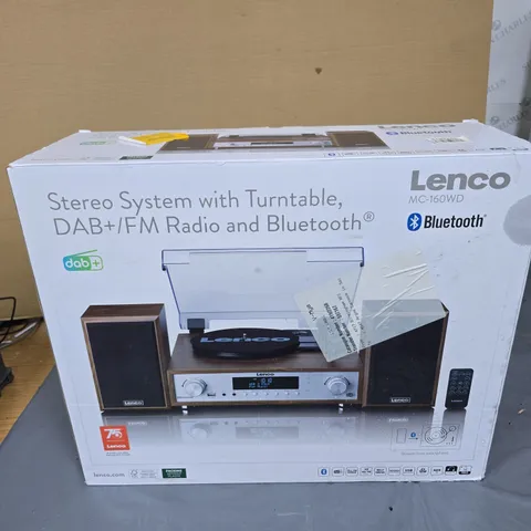 LENCO MC-160WD STEREO SYSTEM WITH TURNTABLE, DAB+FM RADIO & BLUETOOTH – BOXED