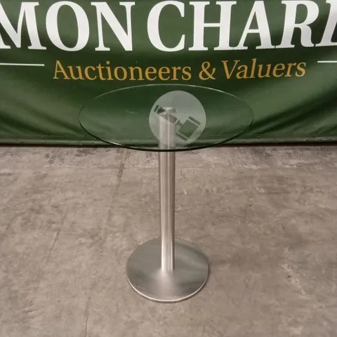 QUALITY DESIGNER BESPOKE ROUND GLASS TOP BAR TABLE