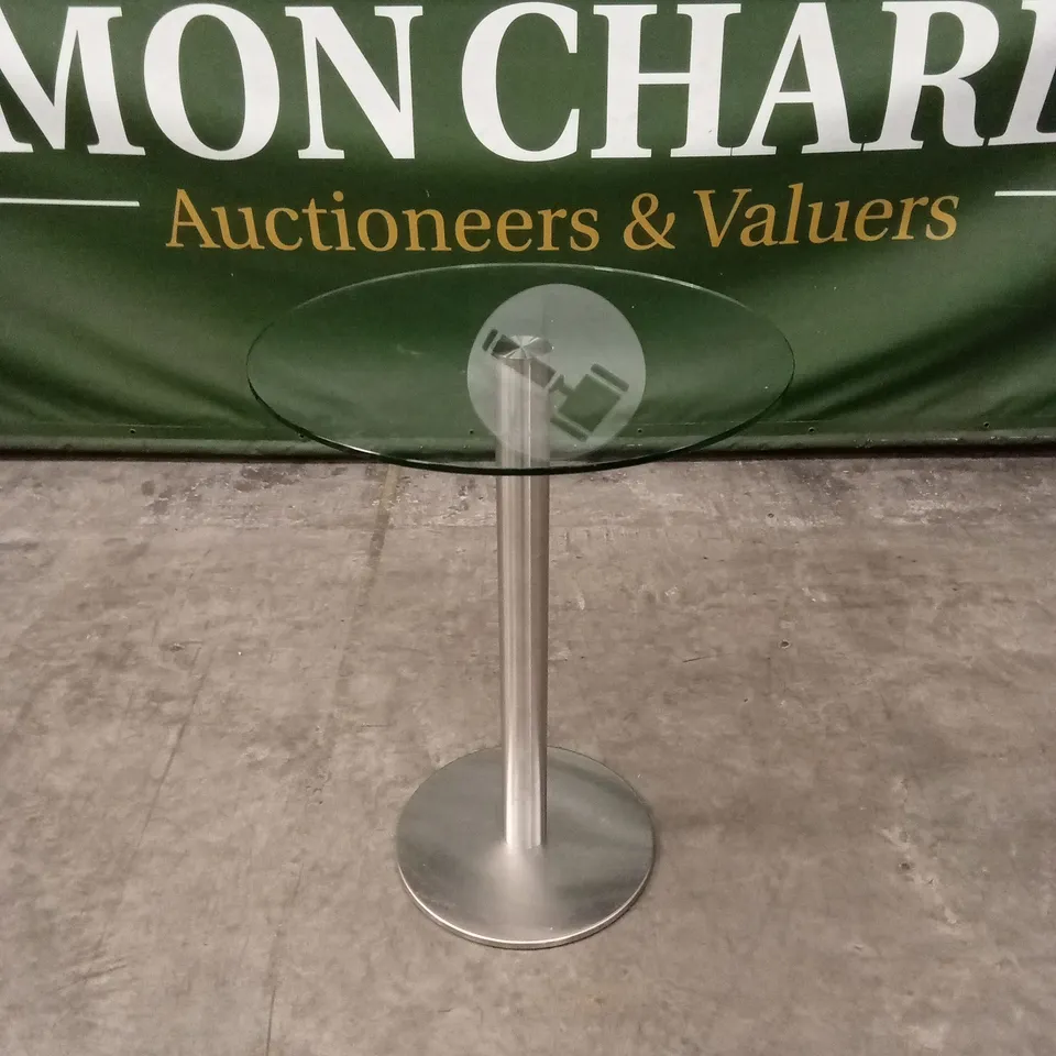 QUALITY DESIGNER BESPOKE ROUND GLASS TOP BAR TABLE