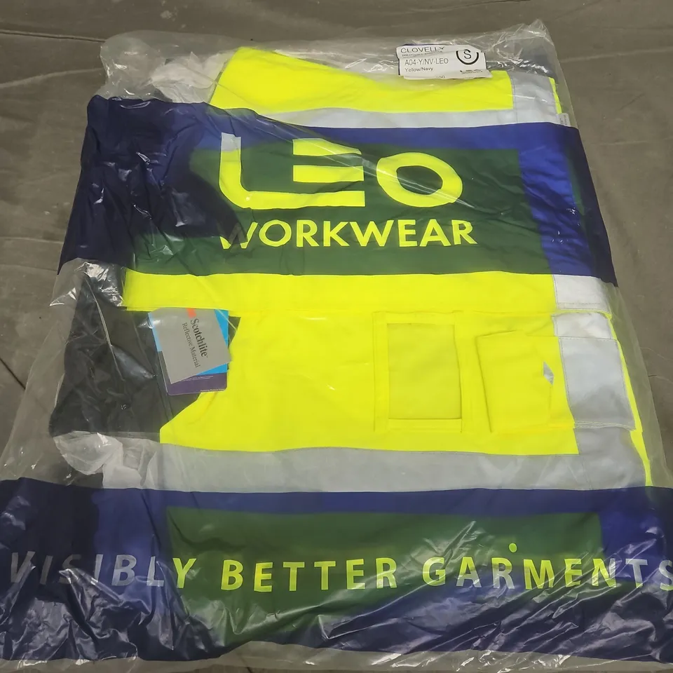 BAGGED LEO WORKWEAR CLOVELLY BREATHABLE EXECUTIVE ANORAK IN YELLOW/NAVY (AO4-Y/NV-LEO) - SMALL