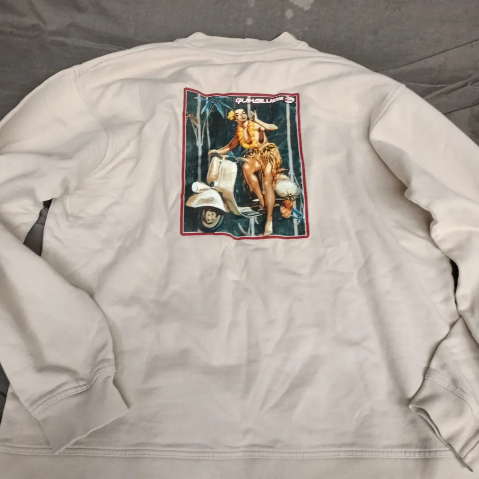 QUIKSILVER SWEATSHIRT – WHITE – LARGE