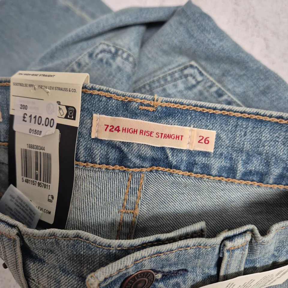 LEVI'S PREMIUM 724 HIGH RISE STRAIGHT JEANS - 26X32