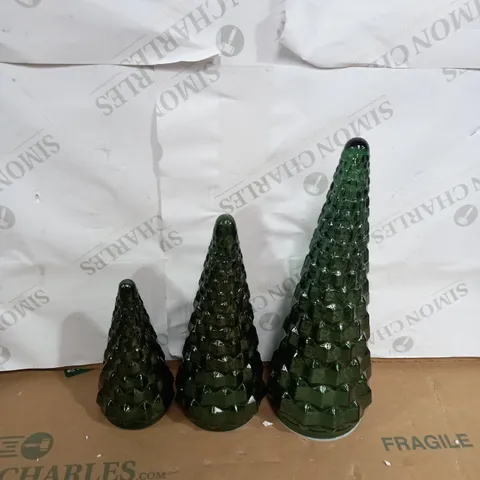 ALISON CORK SET OF MERCURY GLASS TREES - RED
