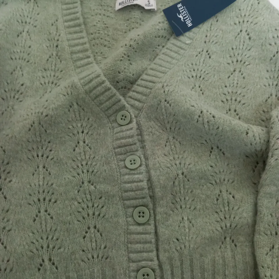 HOLLISTER CROP V-NECK CARDIGAN IN SLIME GREEN - SMALL